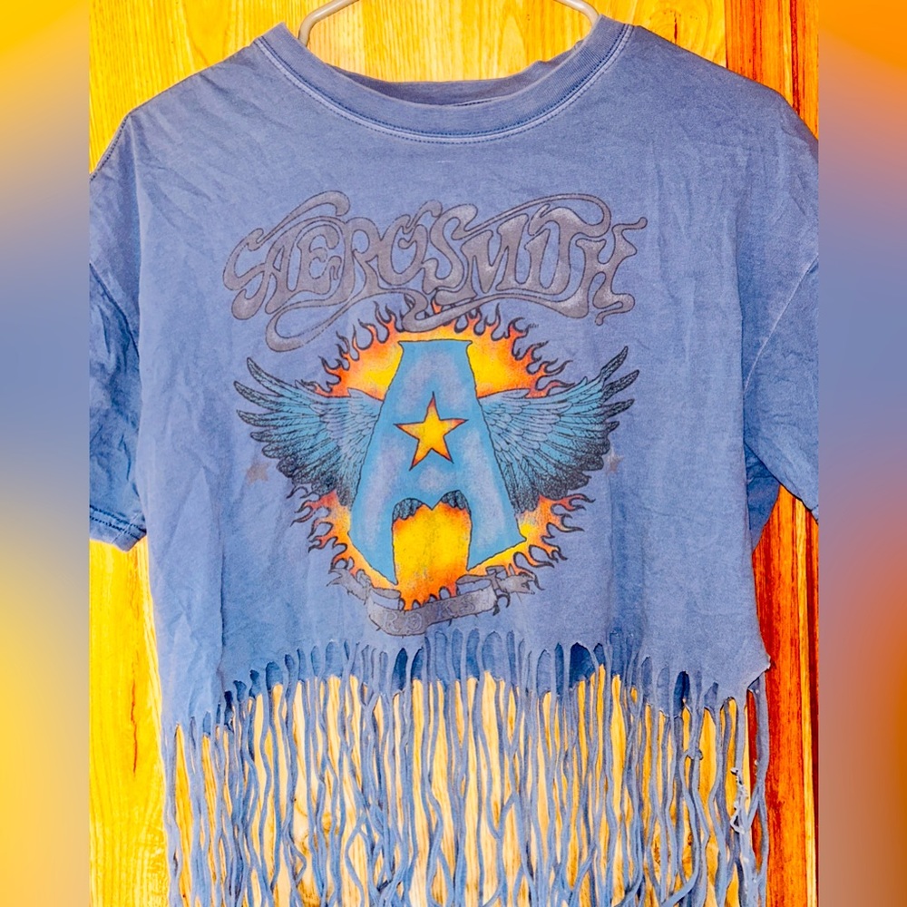 Women’s Fringe Detail Aerosmith Print Tee
